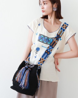 tesoro / ミサンガクロシェバッグ / ブラック1|tesoro|ブランド