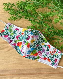 tesoro / メキシコ刺繍マスク / ホワイト1 [メール便対象品]|tesoro|ブランド