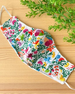 tesoro / メキシコ刺繍マスク / ホワイト3 [メール便対象品]|tesoro|ブランド