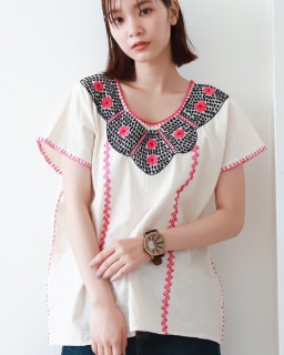 ≪20%OFF≫ tesoro / オアハカ刺繍ウィピル / ハナヤナギ|ブランド