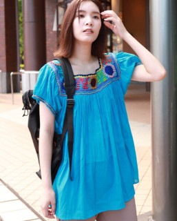 ≪20%OFF≫ tesoro / ロココ刺繍ブラウス / アクアブルー2|ブランド