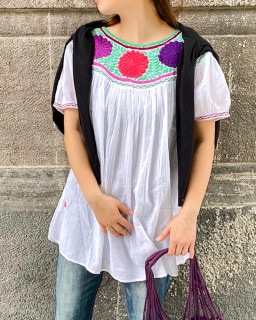 ≪20%OFF≫ tesoro / チアパス刺繍ブラウス / ホワイト|ブランド