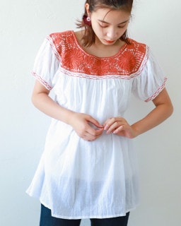 ≪20%OFF≫ tesoro / チアパス刺繍ブラウス / ココナッツブラウン|ブランド