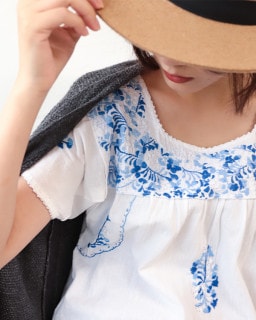 ≪20%OFF≫ tesoro / サンアントニーノ刺繍ブラウス / オフホワイト1|ブランド