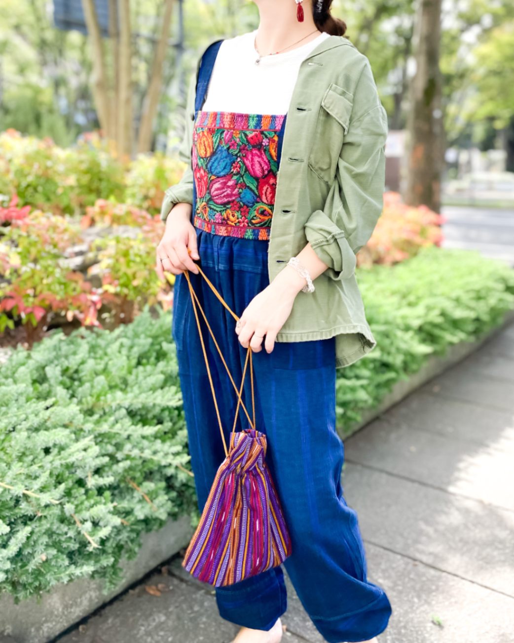 tesoro / チアパス機械刺繍サロペット / チューリップ｜テソロ(tesoro 