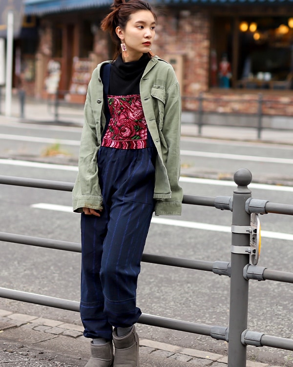 ≪20%OFF≫ tesoro / チアパス機械刺繍サロペット / ローズ｜テソロ 