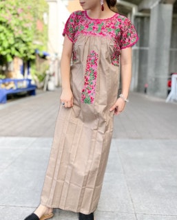 tesoro / サンアントニーノ刺繍ロングワンピース / グレージュ|ブランド