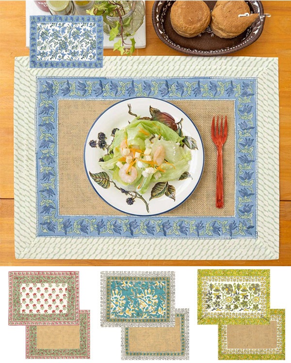 shanti / ランチョンマット ブロックプリント [メール便対象品