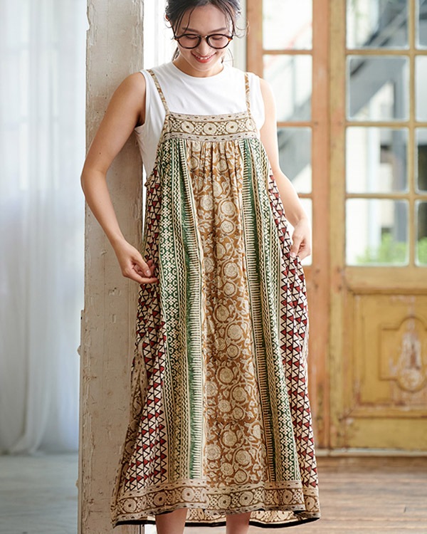 Instagram＞インドのブロックプリントワンピースに新作入荷＊