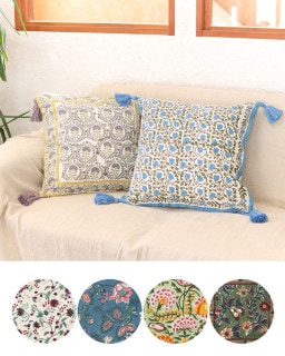 shanti / クッションカバー ブロックプリント [メール便対象品]|shanti2|ブランド