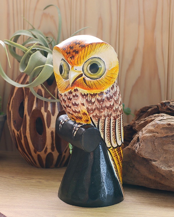 か*ん様 天然素材牙彫刻フクロウ新品 か*ん様 天然素材牙彫刻フクロウ新品