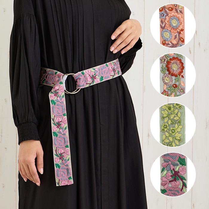 shanti / インド刺繍リボン リングベルト[メール便対象品]｜テソロ