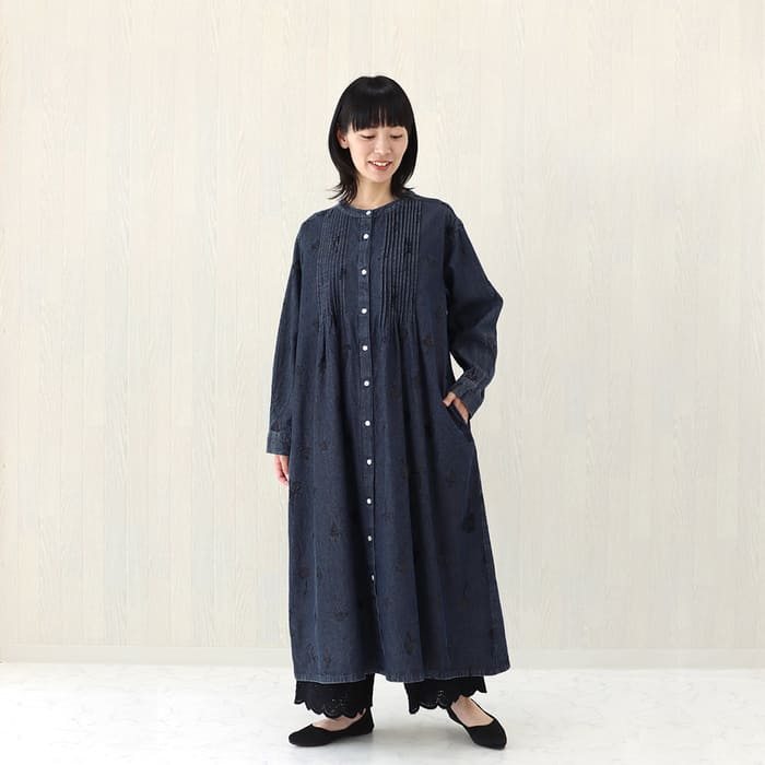 【新作】 shanti / ワンピース デニムフラワー