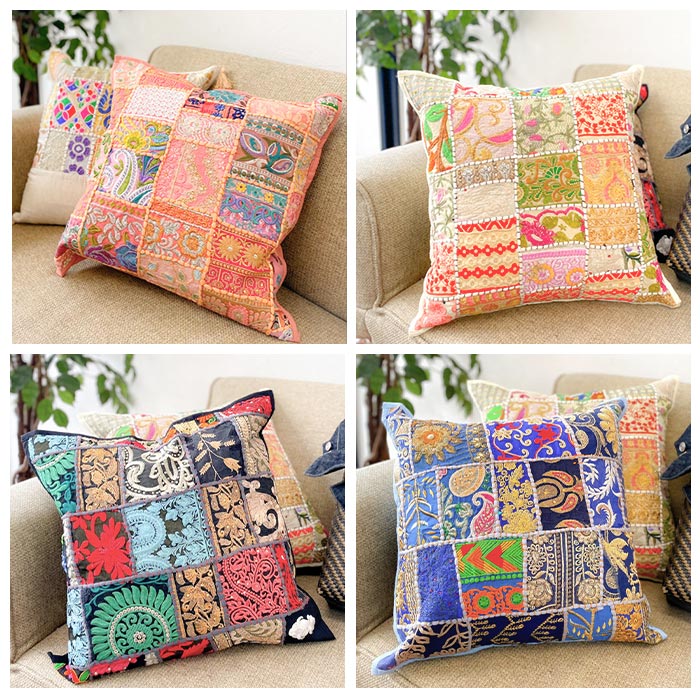 再入荷】shanti /カンバディアパッチ / クッションカバー[メール便対象