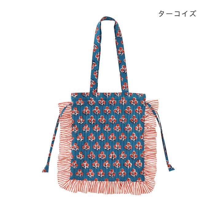 familiar 横浜限定ストライプフリル トートバッグ セール】【ONLINE限定】ストライプフリルトートバッグ（トート