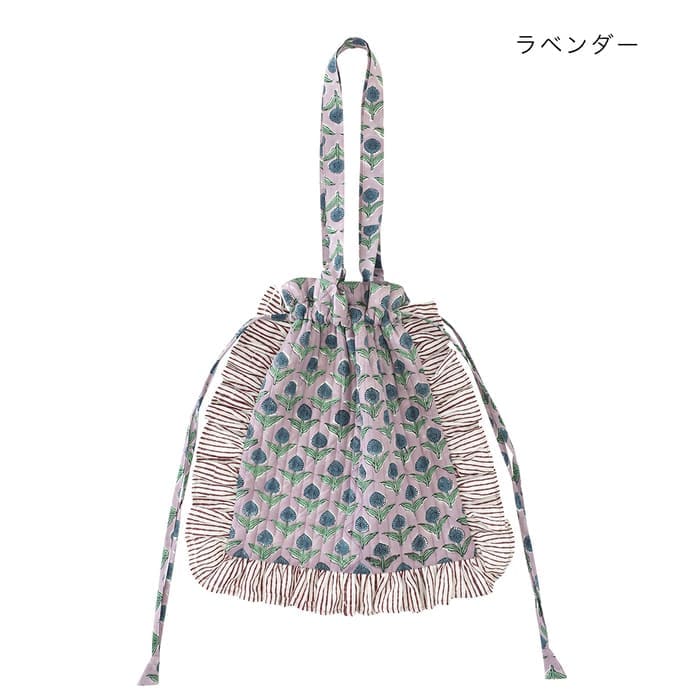 shanti / フリルトートバッグ ストライプフレーム [メール便対象品