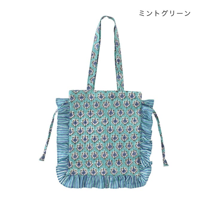 shanti / フリルトートバッグ ストライプフレーム [メール便対象品