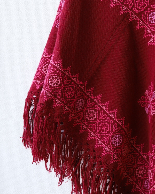 tesoro / メキシコ刺繍ポンチョ / ボルドー｜テソロ(tesoro)公式通販