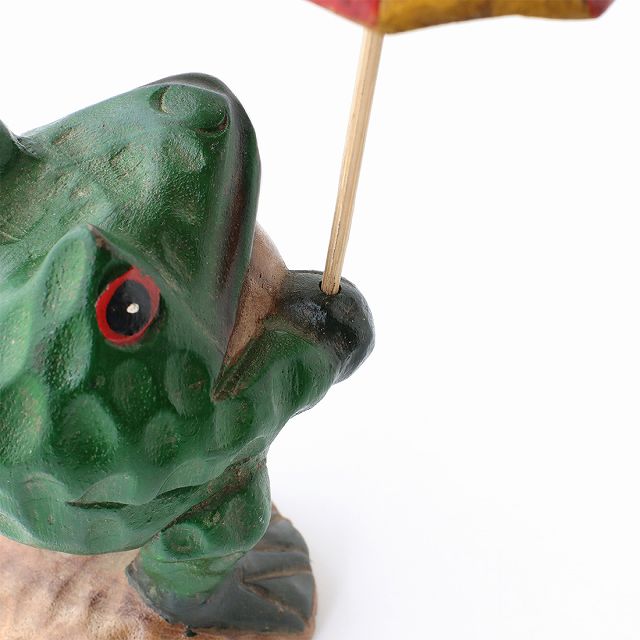 shanti / 木彫 傘さしカエル M｜テソロ(tesoro)公式通販