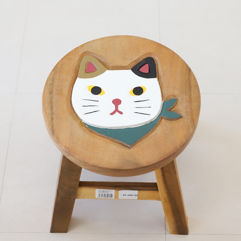 動物デザイン スツール　猫？ライオン？【土日配送】 shanti / ラウンドスツール スカーフネコ｜テソロ(tesoro)公式通販