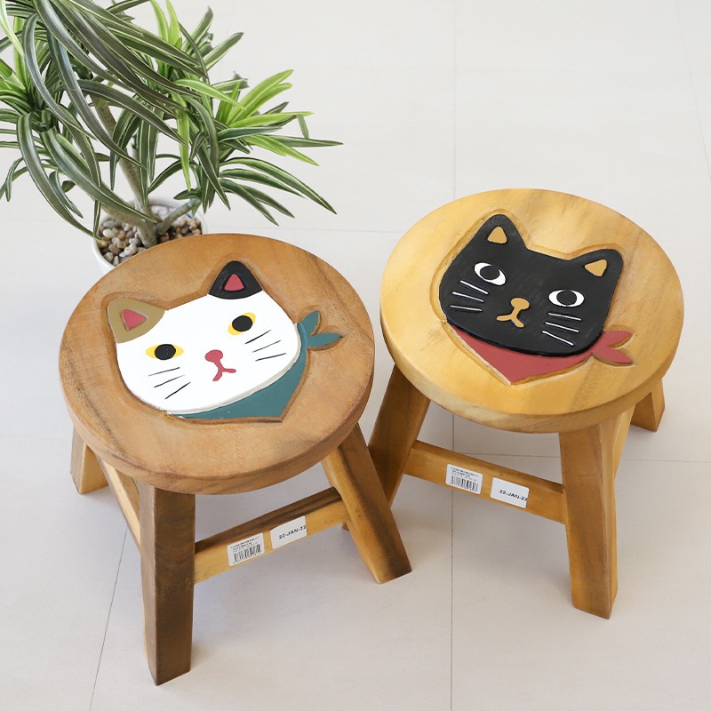 ル*猫様 おまとめ2脚 shanti / ラウンドスツール スカーフネコ｜テソロ(tesoro)公式通販