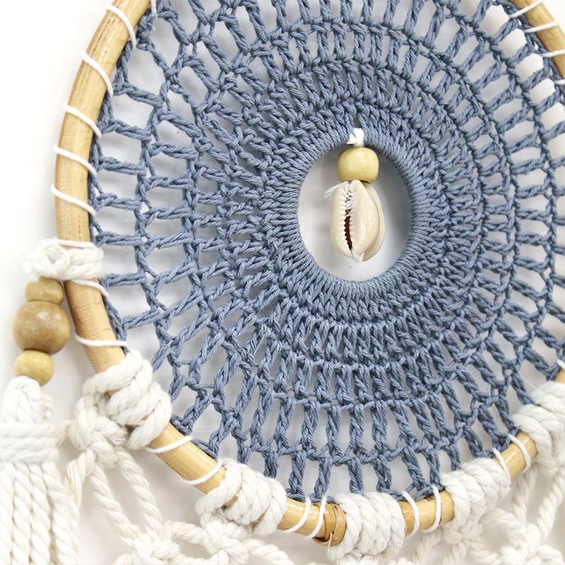 shanti / ラタンドリームキャッチャー クロシェ&マクラメ グレー
