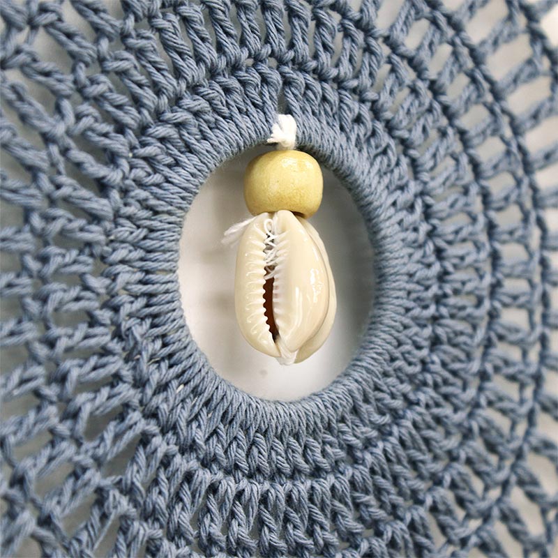 shanti / ラタンドリームキャッチャー クロシェ&マクラメ グレー