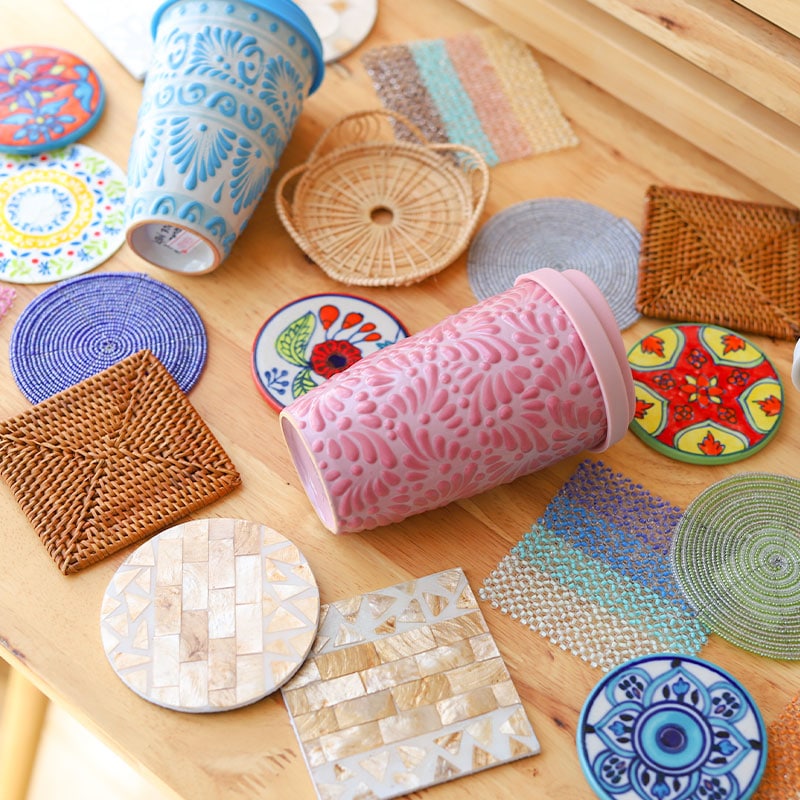 4点セット】shanti / ビーズコースター スクエア [メール便対象品