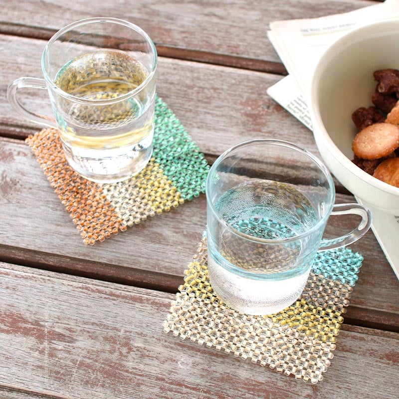 4点セット】shanti / ビーズコースター スクエア [メール便対象品