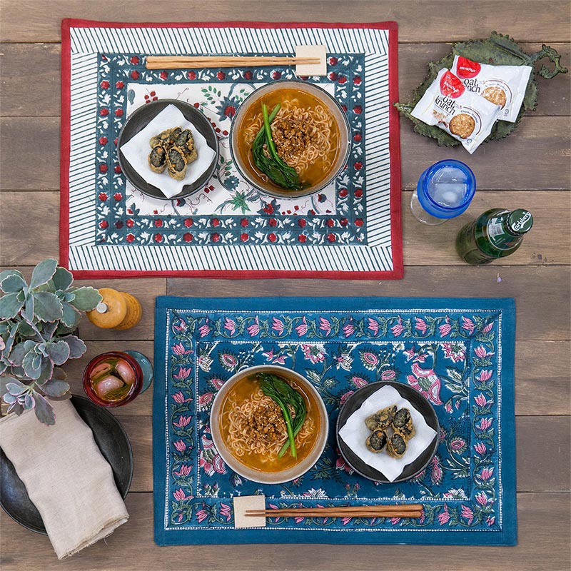 shanti / ランチマット ブロックプリント [メール便対象品]｜テソロ