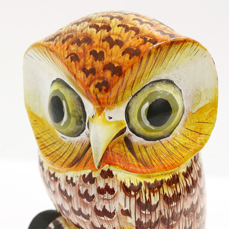 か*ん様 天然素材牙彫刻フクロウ新品 天然素材牙彫刻フクロウ