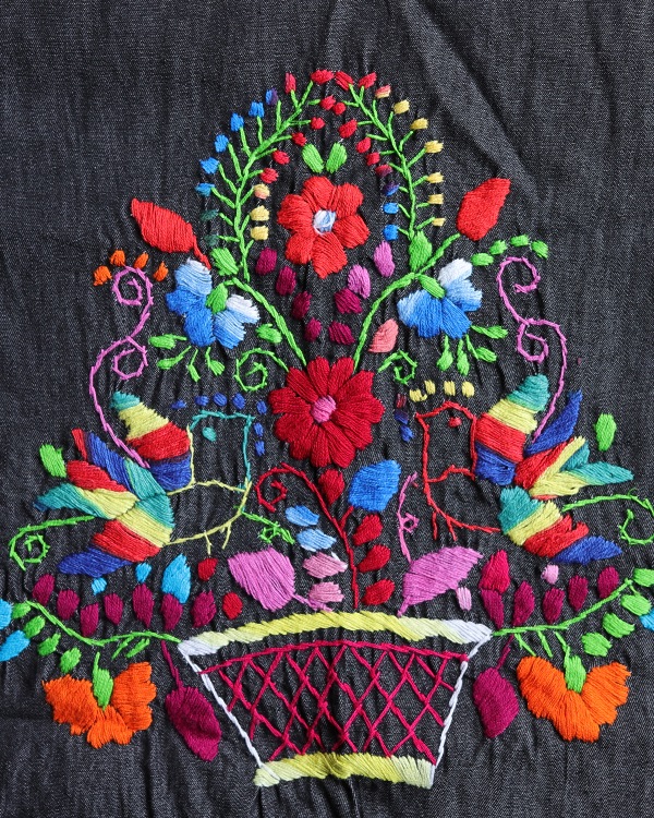 tesoro / メキシコ刺繍デニムワンピース / レモン1｜テソロ(tesoro