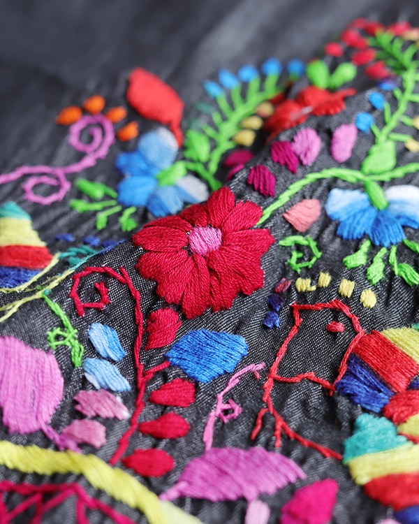 tesoro / メキシコ刺繍デニムワンピース / レモン1｜テソロ