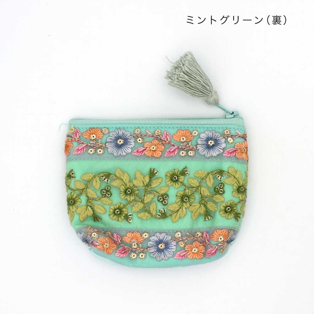 shanti / インド刺繍リボン ティッシュケース付ポーチ [メール便対象品