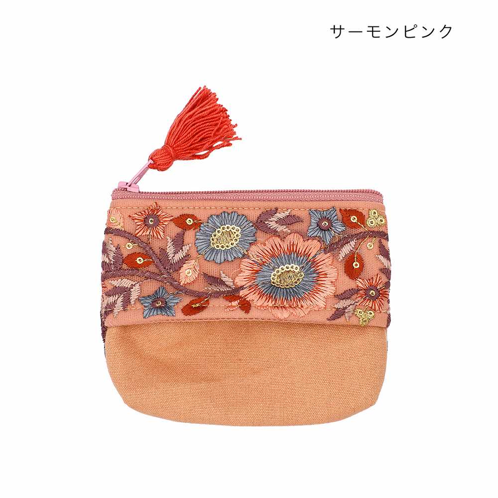 shanti / インド刺繍リボン ティッシュケース付ポーチ [メール便対象品