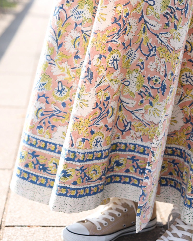 shanti / ラップスカート ブロックプリント｜テソロ(tesoro)公式通販