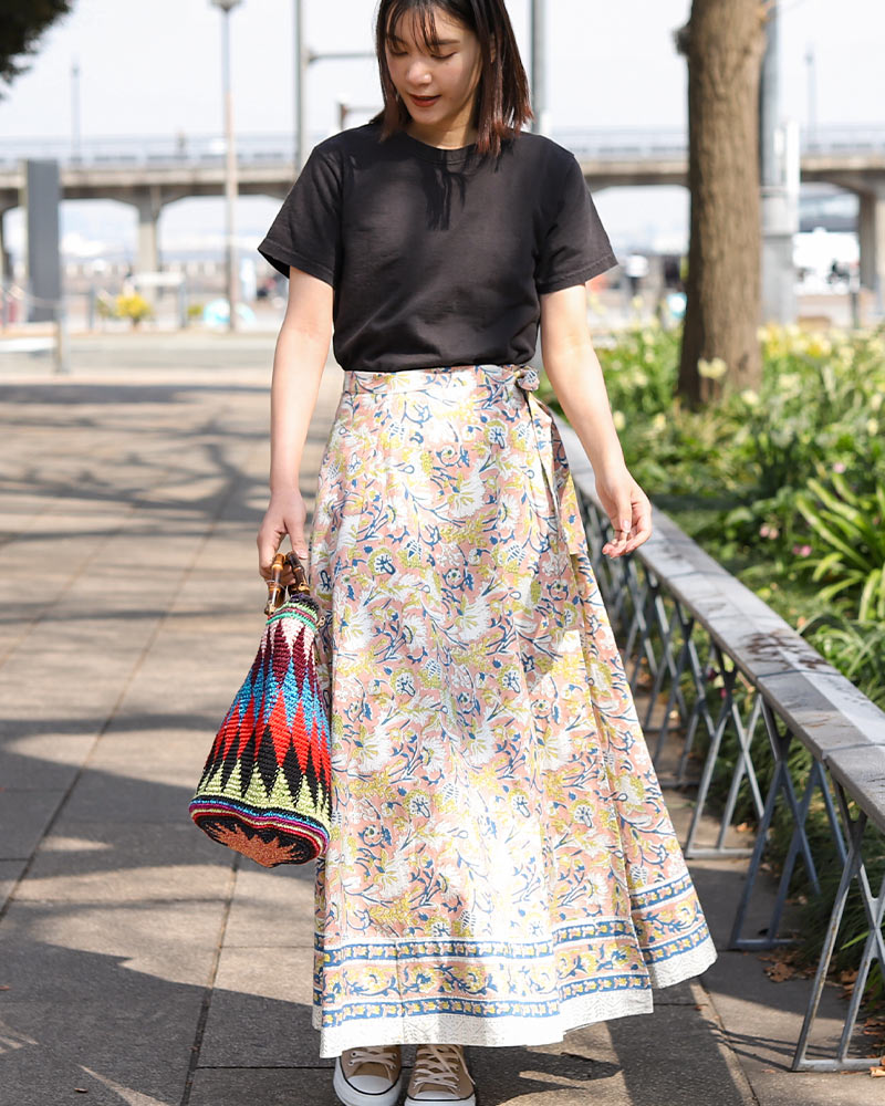 shanti / ラップスカート ブロックプリント｜テソロ(tesoro)公式通販