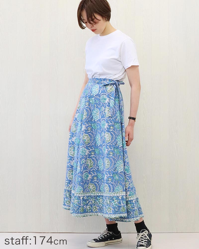 shanti / ラップスカート ブロックプリント｜テソロ(tesoro)公式通販