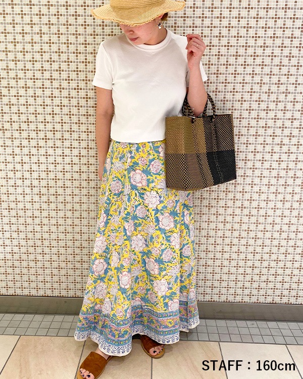 shanti / ラップスカート ブロックプリント｜テソロ(tesoro)公式通販