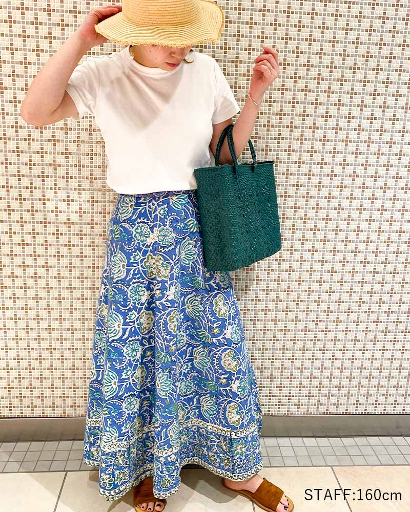 shanti / ラップスカート ブロックプリント｜テソロ(tesoro)公式通販