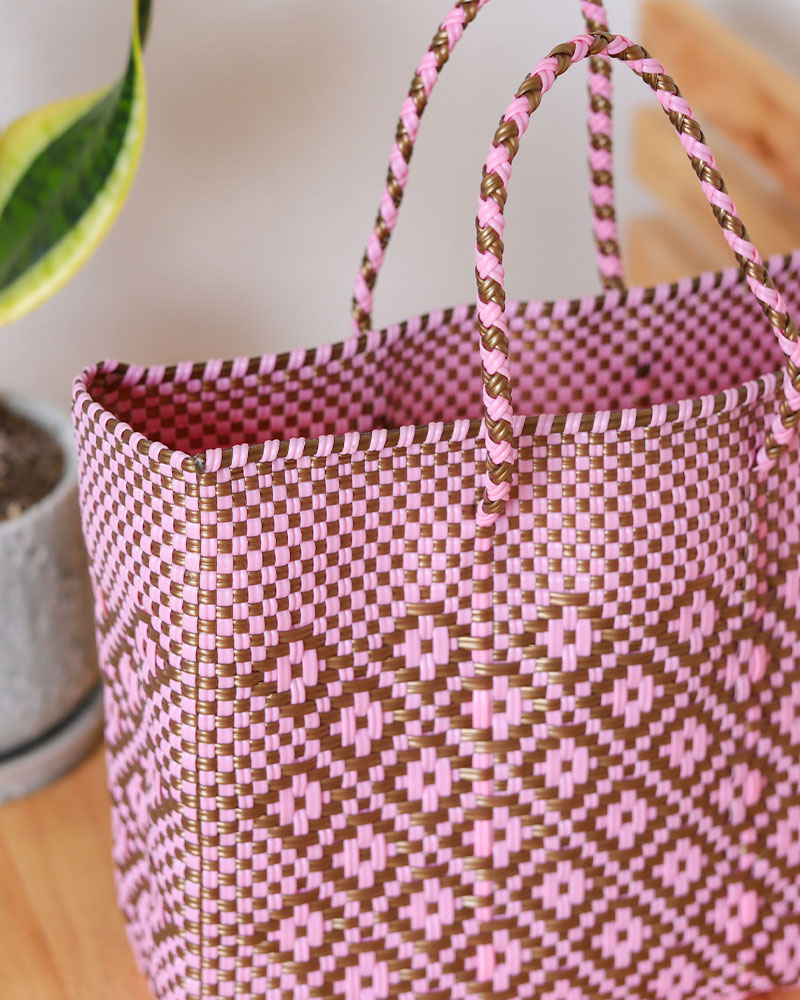 メルカドバッグ　pink/silver S メルカドバッグ pink/silver S MERCADO BAG - ROMBO - Metallic