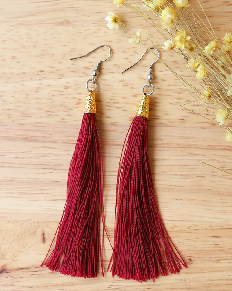 tesoro / タッセルピアス/レッド [メール便対象品]｜テソロ