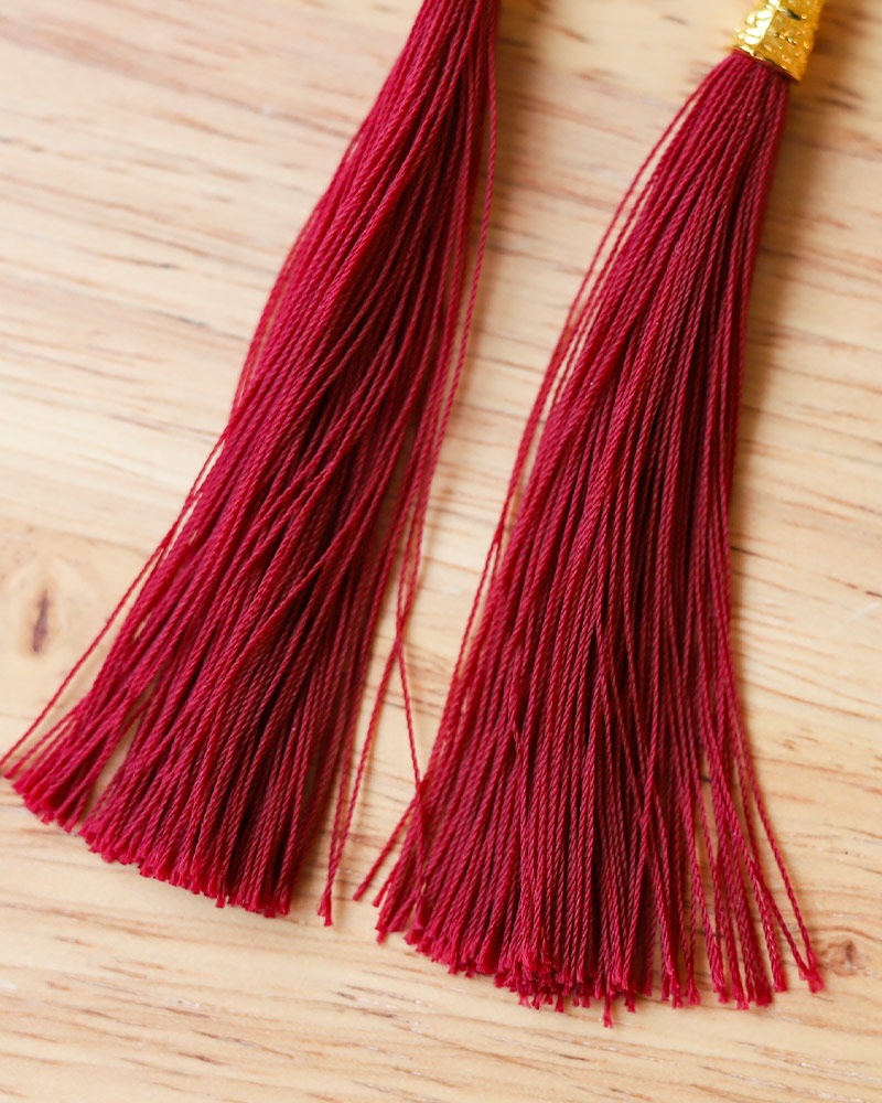 tesoro / タッセルピアス/レッド [メール便対象品]｜テソロ