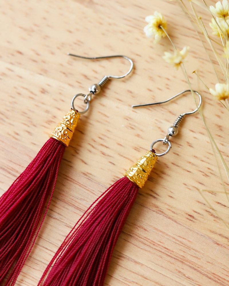 tesoro / タッセルピアス/レッド [メール便対象品]｜テソロ(tesoro