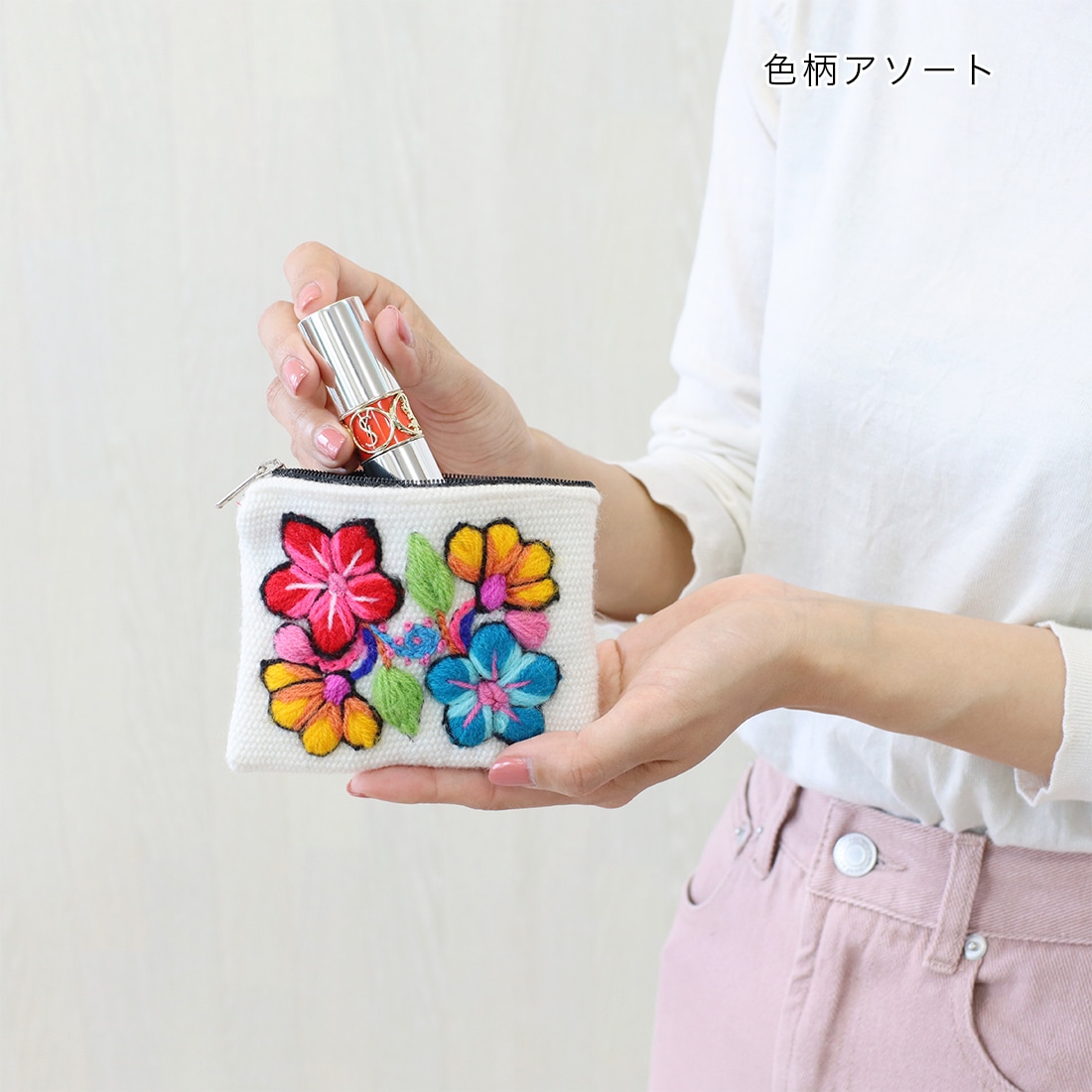 shanti / ペルー アヤクーチョ刺繍ポーチS [メール便対象品]｜テソロ