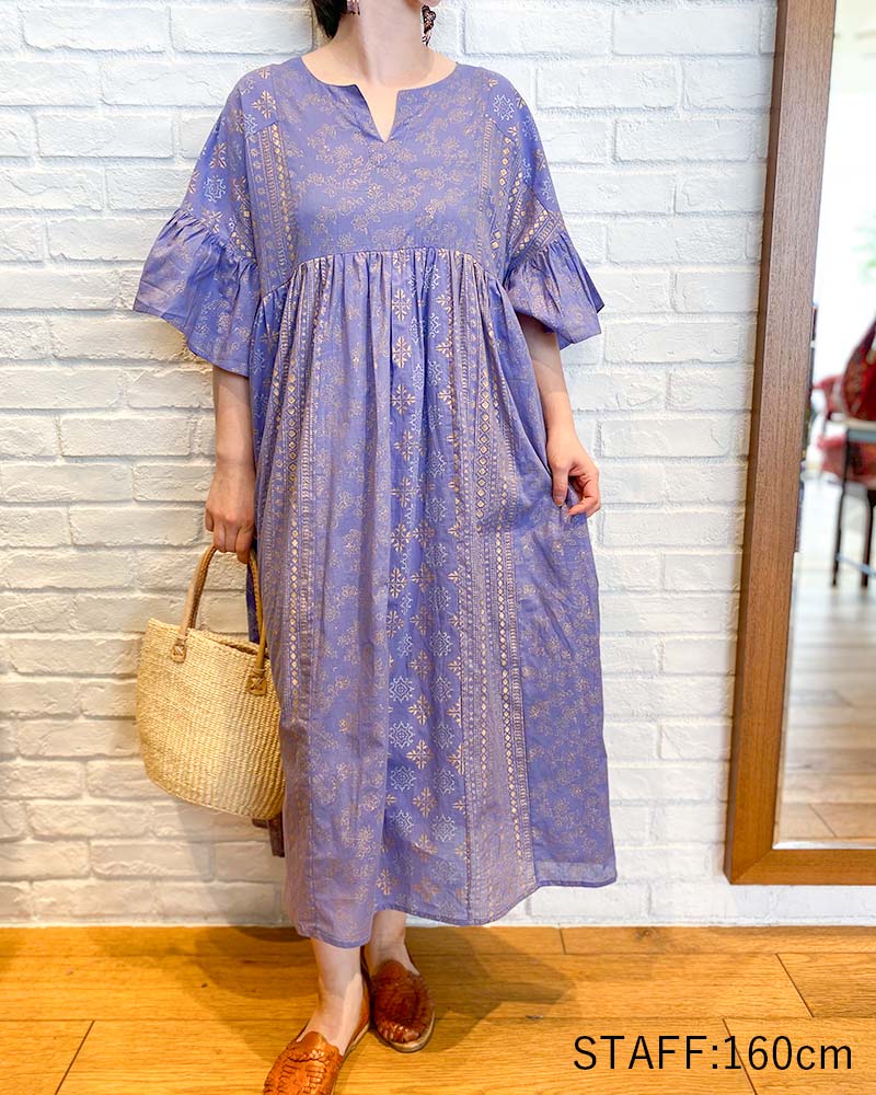 新作】shanti / ワンピース ホロモハール パープル｜テソロ(tesoro