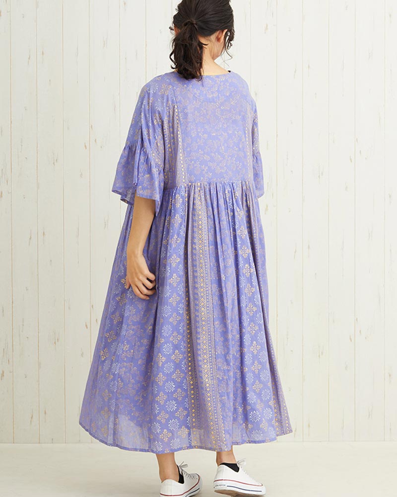 Shanti Shanti 薄紫 ノースリーブワンピース Shanti Shanti ブロック