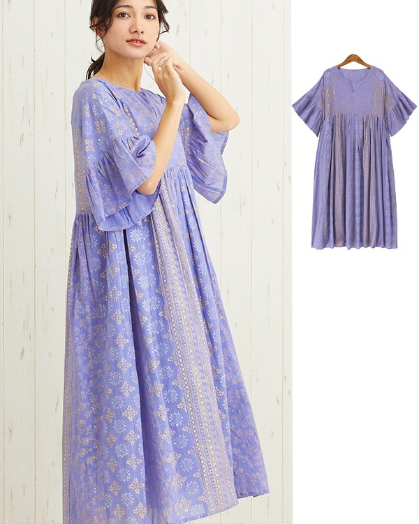 新作】shanti / ワンピース ホロモハール パープル｜テソロ(tesoro