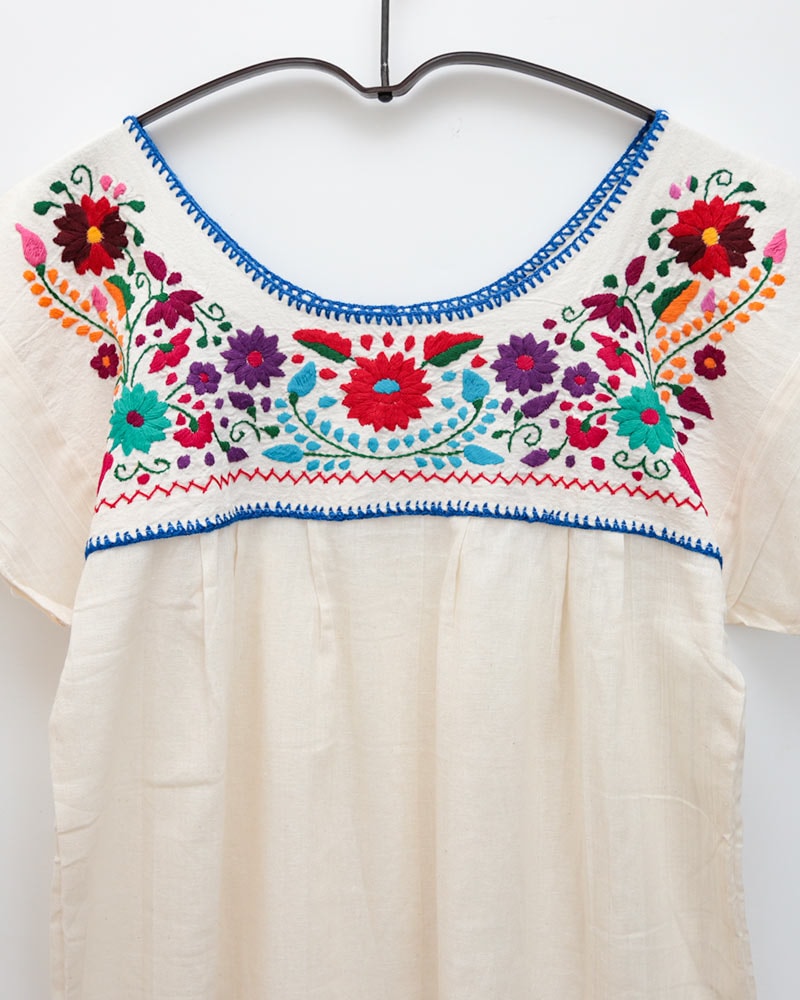 tesoro / メキシコ刺繍ブラウス / ナチュラルA｜テソロ(tesoro