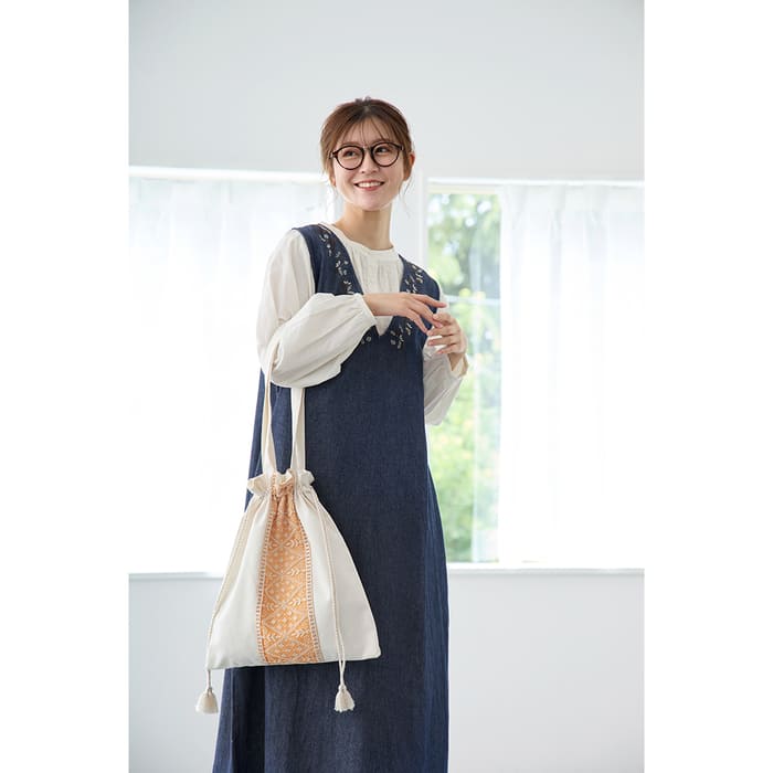 shanti / インド刺繍リボンA4トートBAG [メール便対象品]｜テソロ